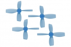 Rakonheli Propellerset 4 Blatt 2222 in transparentem blau 4 Stück (2xCW 2x CCW, 1,5mm Welle) für Blade Torrent 110 FPV