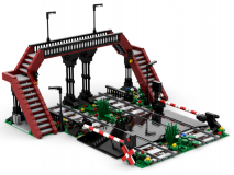 STS Klemmbausteine Eisenbahn Städtischer Banhübergang mit Brücke by NeoSephiroth - 1230 Teile